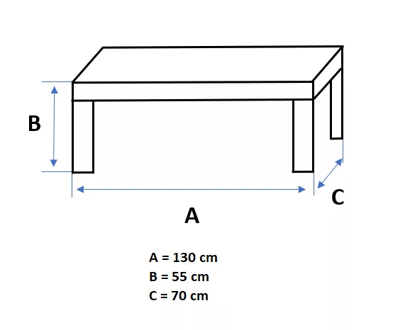 Coffee Table, 130 length - Image 3