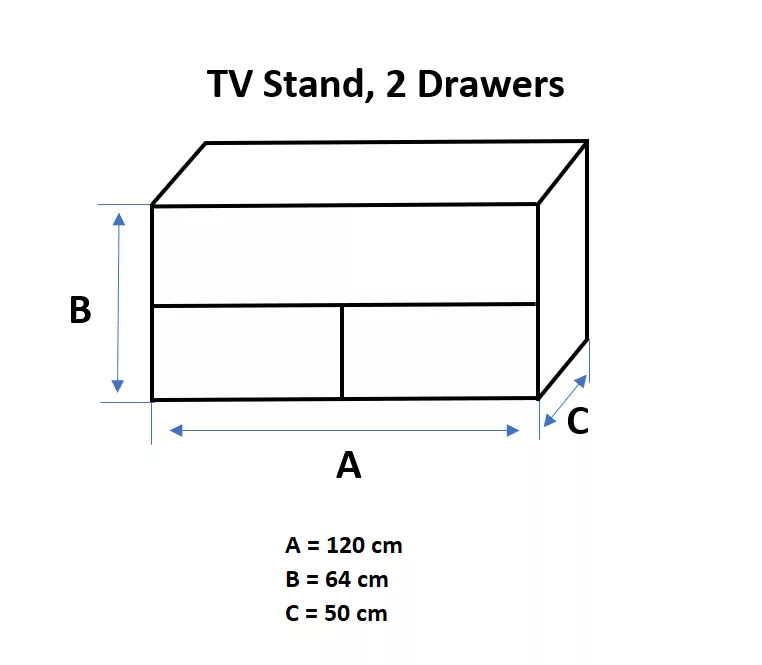TV Stand, 2 Drawers - Image 3