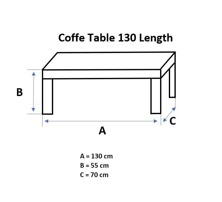 Coffee Table, 130 length - Image 3