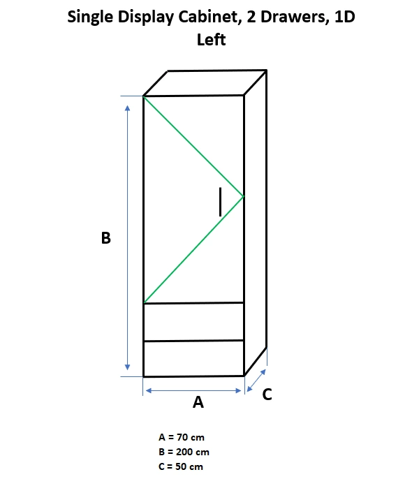 Single Display Cabinet, Left - Image 2