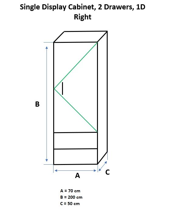 Single Display Cabinet, Right - Image 3