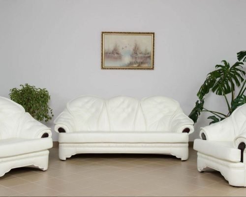 Contemporary, Prestige Elegant Sofa Real Leather or Fabric
